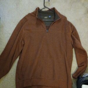Arrow Brown Zip Up Sweater with Relaxed Fit